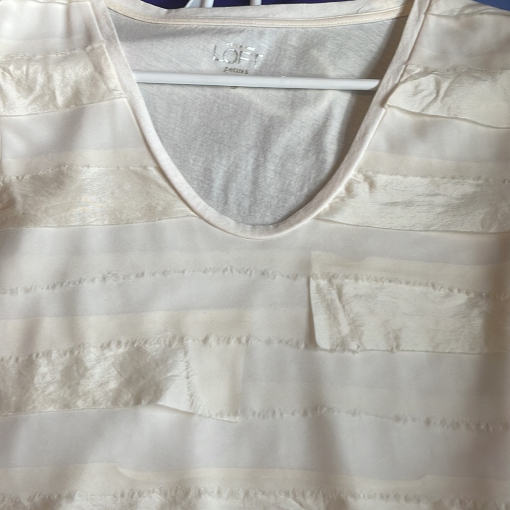 Small petite, cream dressy shirt